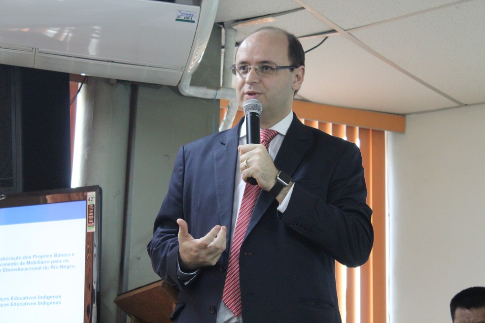 Ministro da Educação, Rossieli Saores, lançou edital para construção de 18 primeiras escolas (Foto: Patrick Marques/G1 AM)