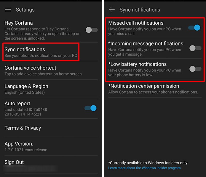 Cortana pode ter tipo de notificações para Pc personalizadas pelo usuário (Foto: Reprodução/Elson de Souza)