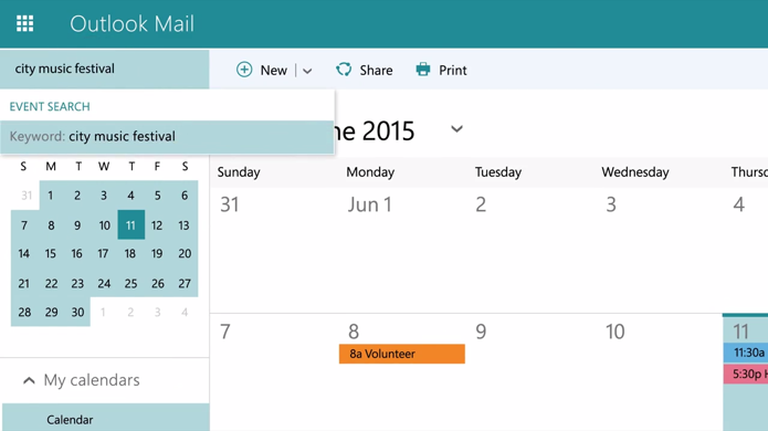 Calendário tem novas formas de encontrar compromissos importantes (Foto: Divulgação/Microsoft)