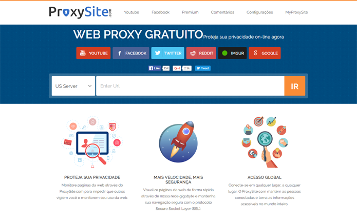 Proxy pode acessar sites bloqueados rapidamente (Foto: Reprodução/ProxySite)