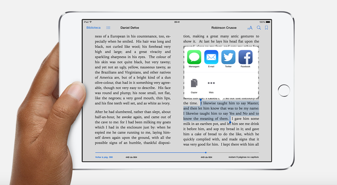 O iBooks da Apple não decepciona e traz o padrão qualidade da maça (Foto: Divulgação/ Apple) (Foto: O iBooks da Apple não decepciona e traz o padrão qualidade da maça (Foto: Divulgação/ Apple))