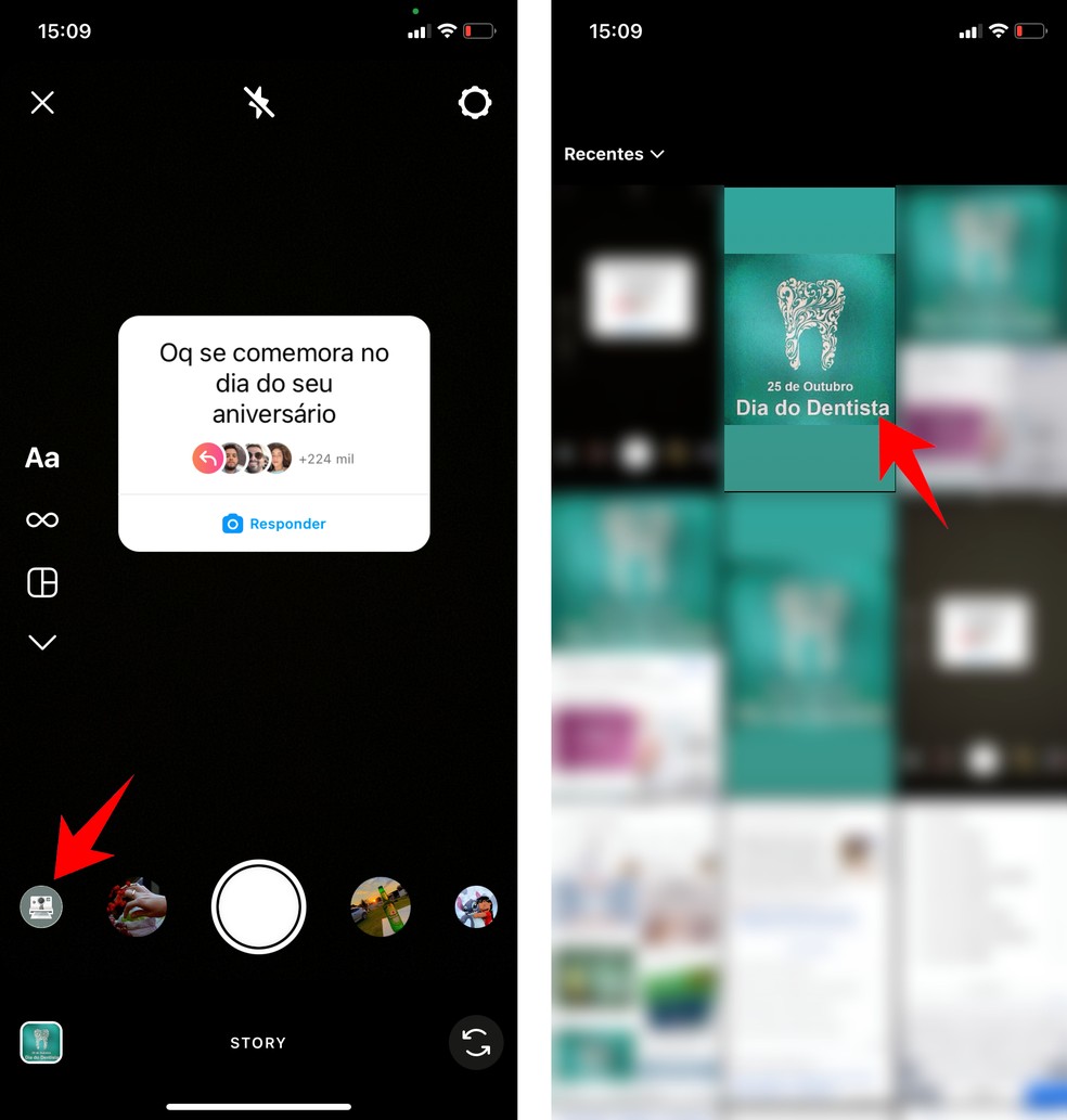 Veja como usar print ou imagem do Google na corrente do aniversário do Instagram — Foto: Reprodução/Rodrigo Fernandes