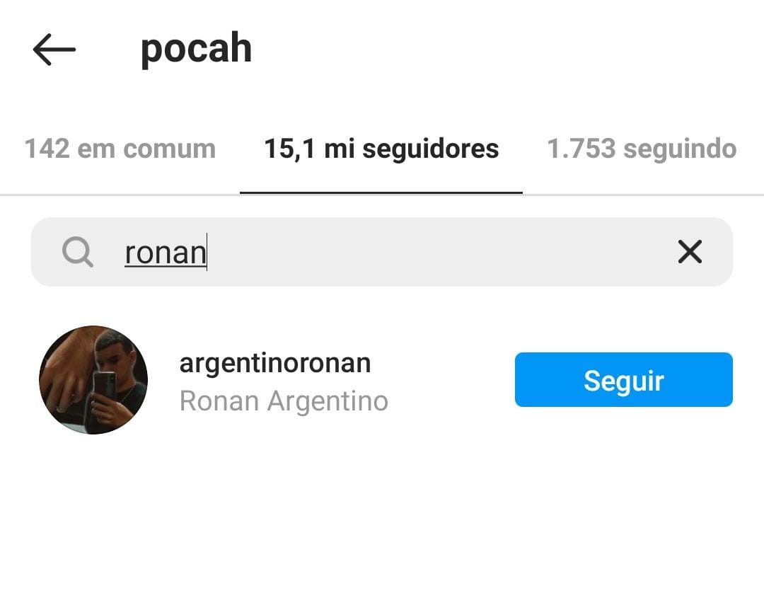 Pocah e Ronan Souza param de se seguir no Instagram (Foto: Reprodução/Instagram)