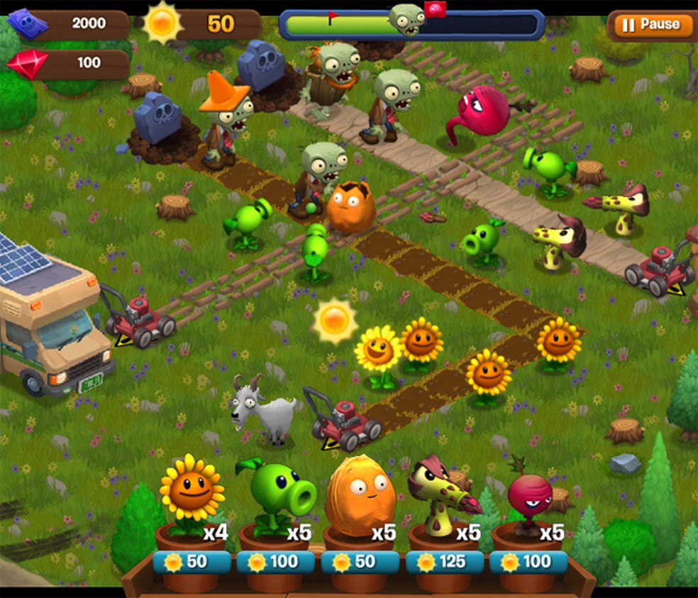 jogos plants vs zombies adventures