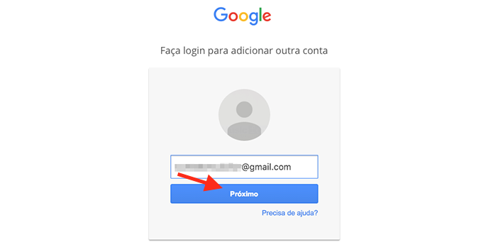 Iniciando o login de uma segunda conta no Google Drive pelo navegador web (Foto: Reprodução/Marvin Costa)