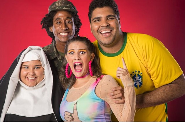  Olha aí os novos atores do elenco do “Zorra” caracterizados: Castorine, Evaldo Macarrão, Luísa Périssé e Paulo Vieira  (Foto: TV Globo/João Cotta)