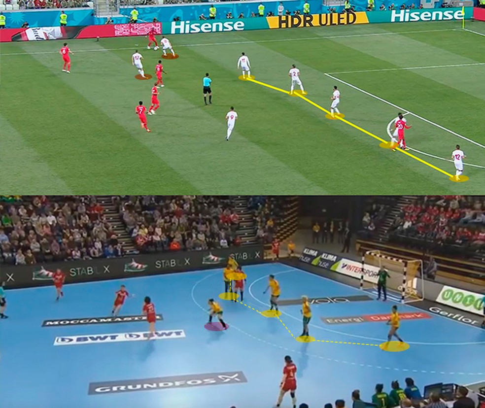 SemelhanÃ§a entre basquete e handebol â Foto: Leonardo Miranda