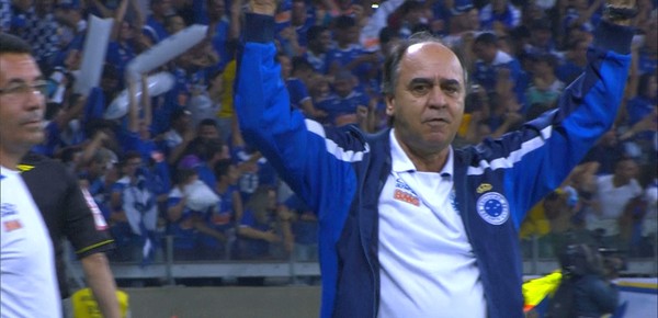 Marcelo Oliveira, técnico do Cruzeiro, em vitória de 2 a 1 sobre o Internacional (Foto: Reprodução/Sportv)
