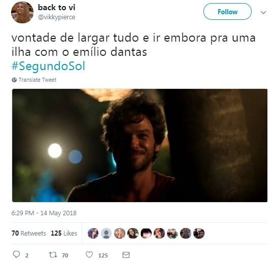 Internauta elogia atuação de Emilio Dantas em 'Segundo Sol' (Foto: Reprodução / Twitter)