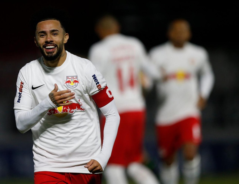 Claudinho na partida entre Bragantino e Tolima-COL — Foto: Ari Ferreira/Red Bull Bragantino