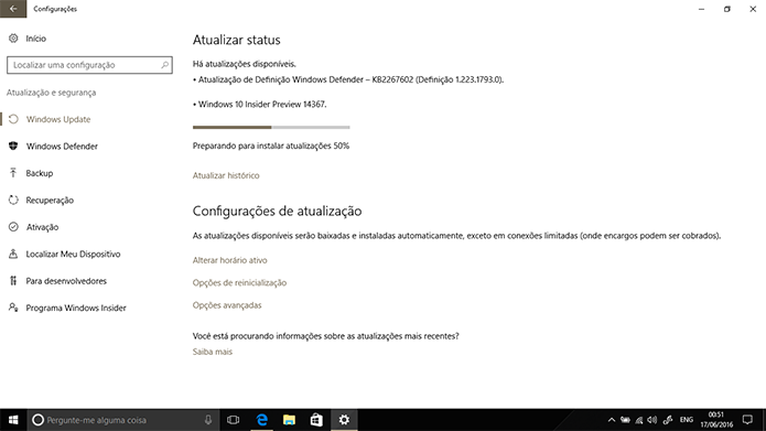 Windows 10 teve build 14367 lançada menos de três dias após a 14366 (Foto: Reprodução/Elson de Souza)
