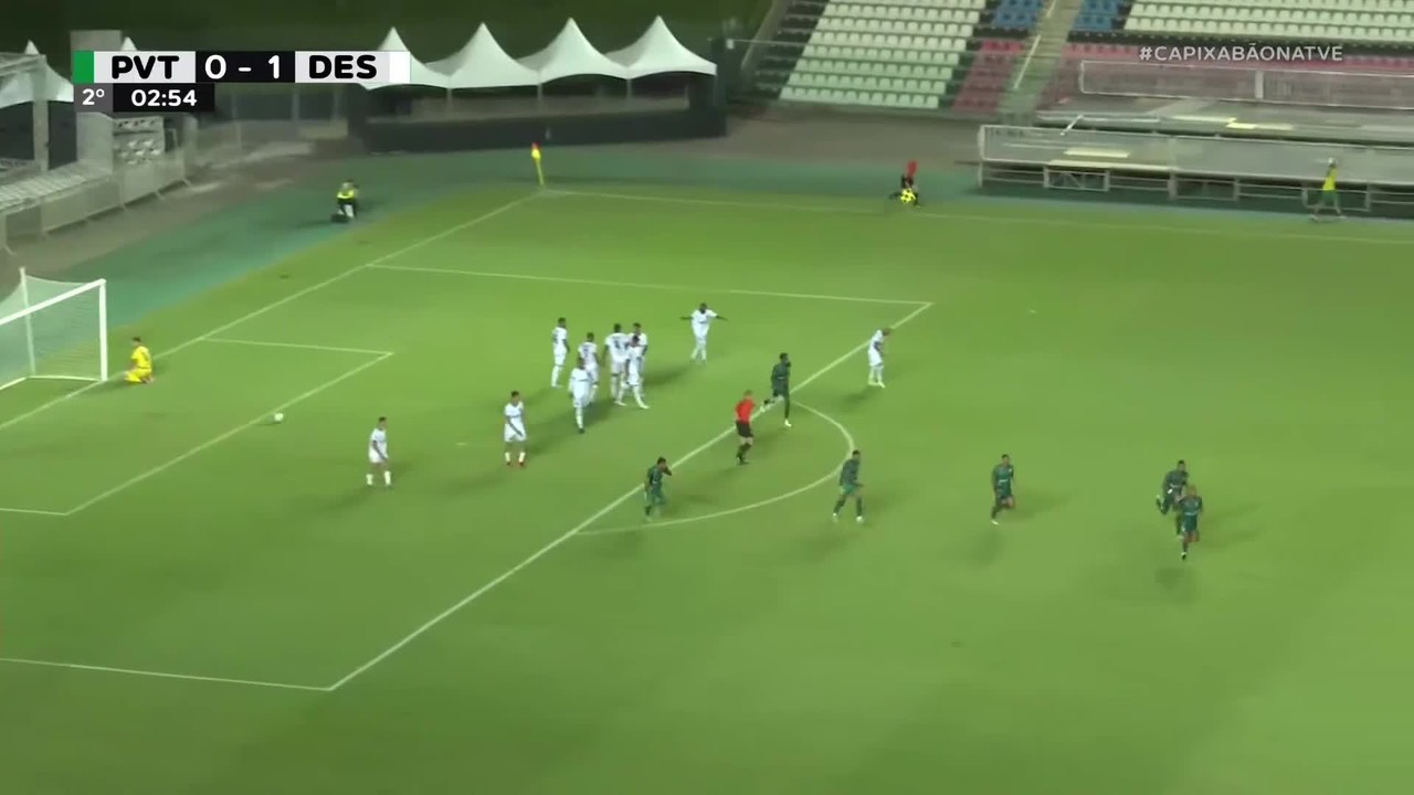 Gol de Edinho, do Porto Vitória, contra a Desportiva Ferroviária, pelo Capixaba 2023