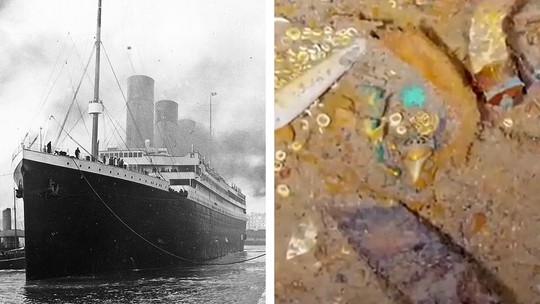 Imagens submarinas inéditas do Titanic mostram colar de ouro feito com dente de tubarão pré-histórico