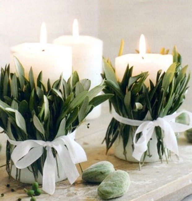 Use velas! Vale amarrar folhas de louro em volta das velas para trazer sorte e prosperidade no Ano Novo (Foto: Reprodução Pinterest)