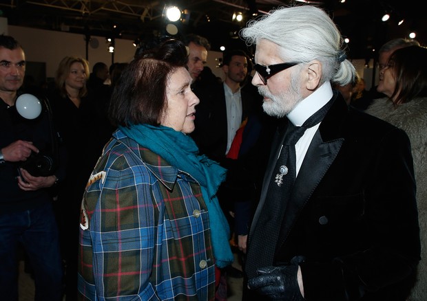  Suzy Menkes e Karl Lagerfeld (Foto: Getty Images)