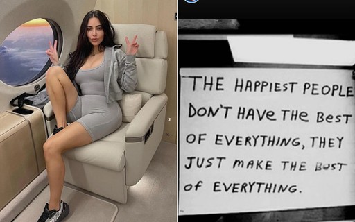 Kim Kardashian é criticada por falar em "não ter o melhor de tudo" e posar em jato de R$ 824 mi
