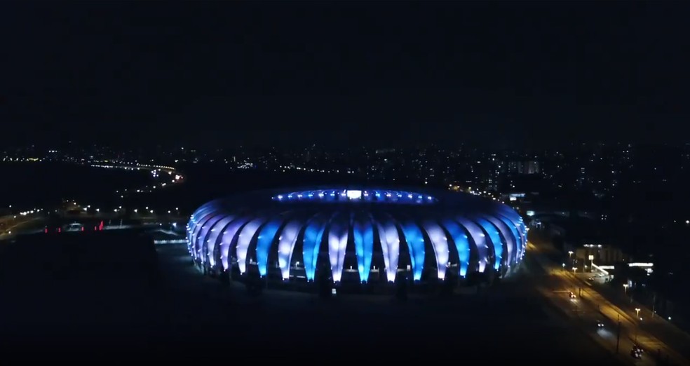 Inter Ilumina Beira Rio De Azul E Branco E Faz Minuto De Silencio Em Homenagem A Maradona Internacional Ge