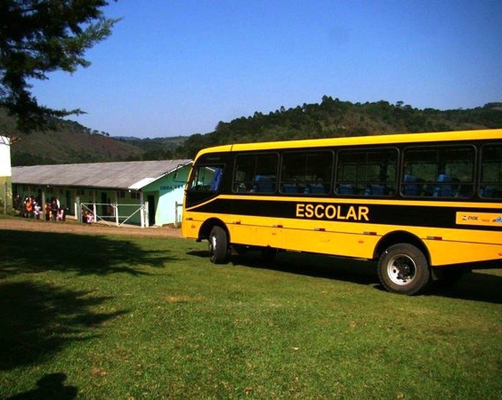 Transporte escolar de SÃ£o Joaquim, na Serra catarinense â€” Foto: Prefeitura de SÃ£o Joaquim/ DivulgaÃ§Ã£o