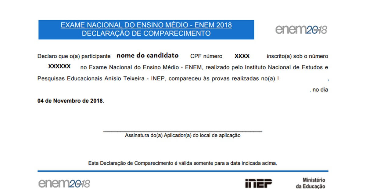 É Obrigatório Levar A Declaração De Comparecimento No Enem
