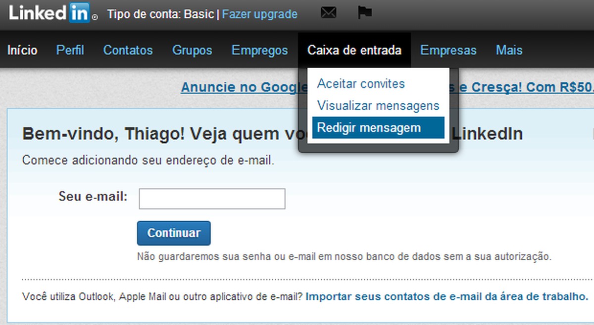 Como Mandar Mensagem No Linkedin Pedindo Emprego Exemplo