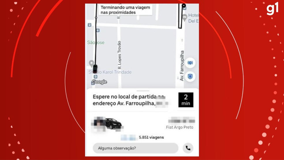 Empresária acusa motorista de aplicativo de ter extraviado encomenda — Foto: Reprodução