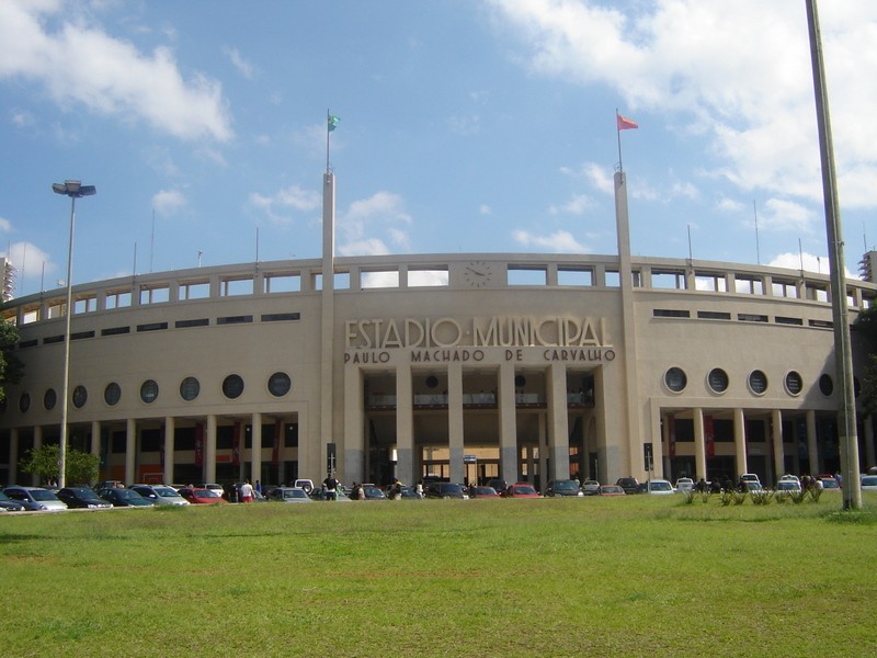Fachada do estádio do Pacaembu, em São Paulo (Foto: Heitor Carvalho Jorge / Wikimedia Commons)