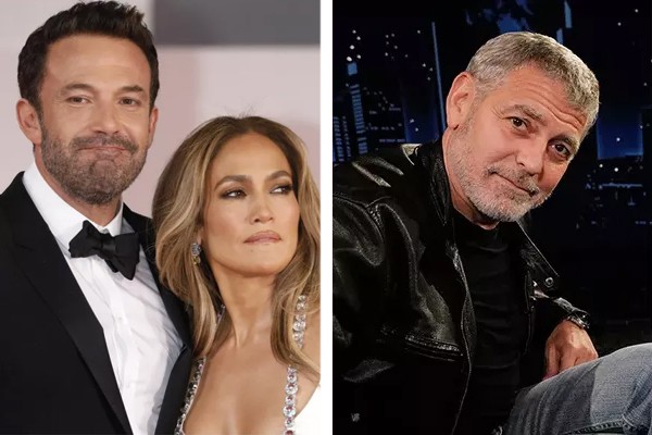 Ben Affleck e Jennifer Lopez (à esq.); George Clooney (à dir.) (Foto: Getty Images)