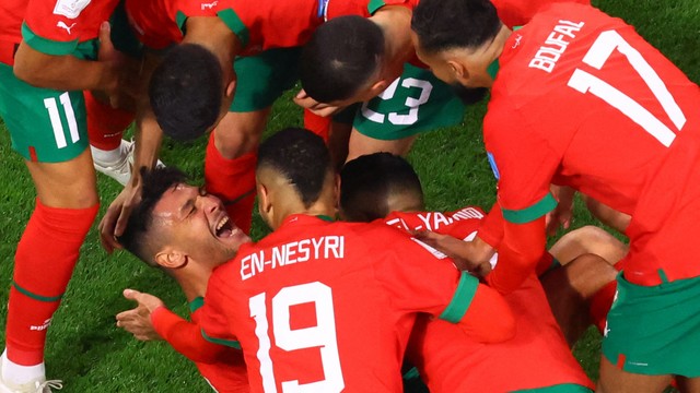 Marrocos comemora contra a Croácia