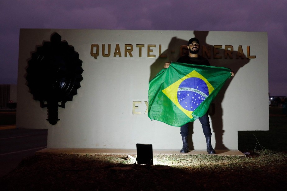 Bolsonarista protesta contra vitória de Lula