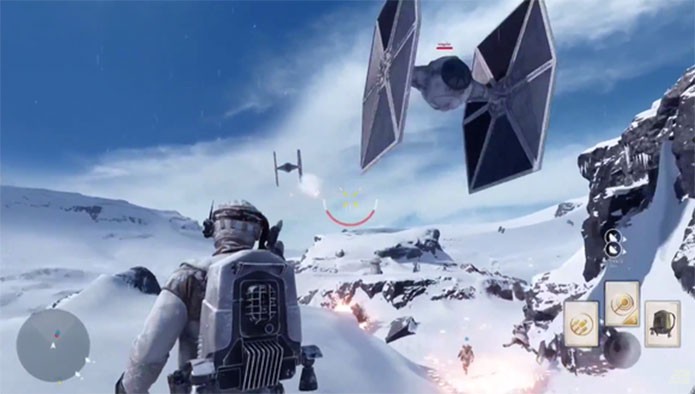 Uma TIE Fighter decola em Star Wars Battlefront (Foto: Divulgação/EA)