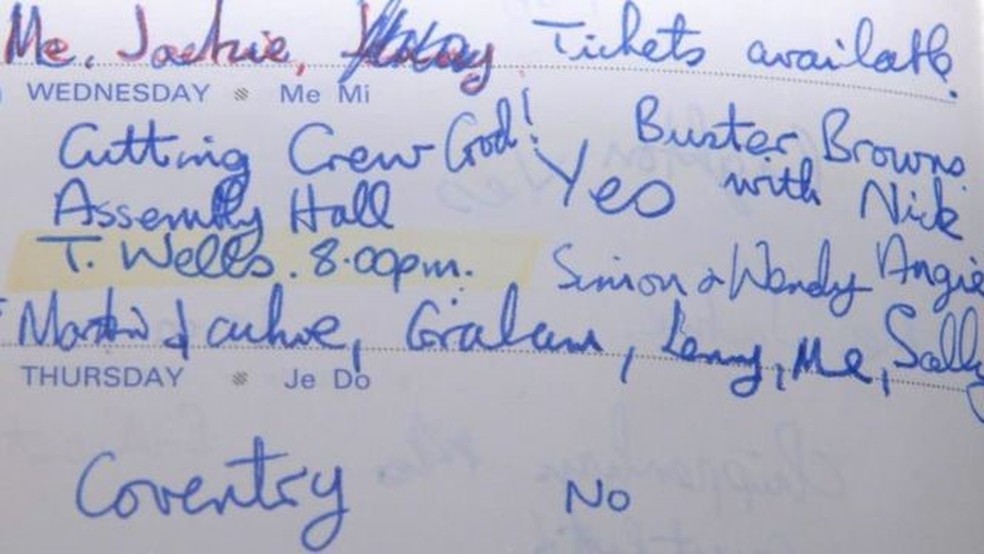 Fuller manteve seus diários detalhando o que fez ao longo de 30 anos — Foto: Polícia de Kent/Via BBC
