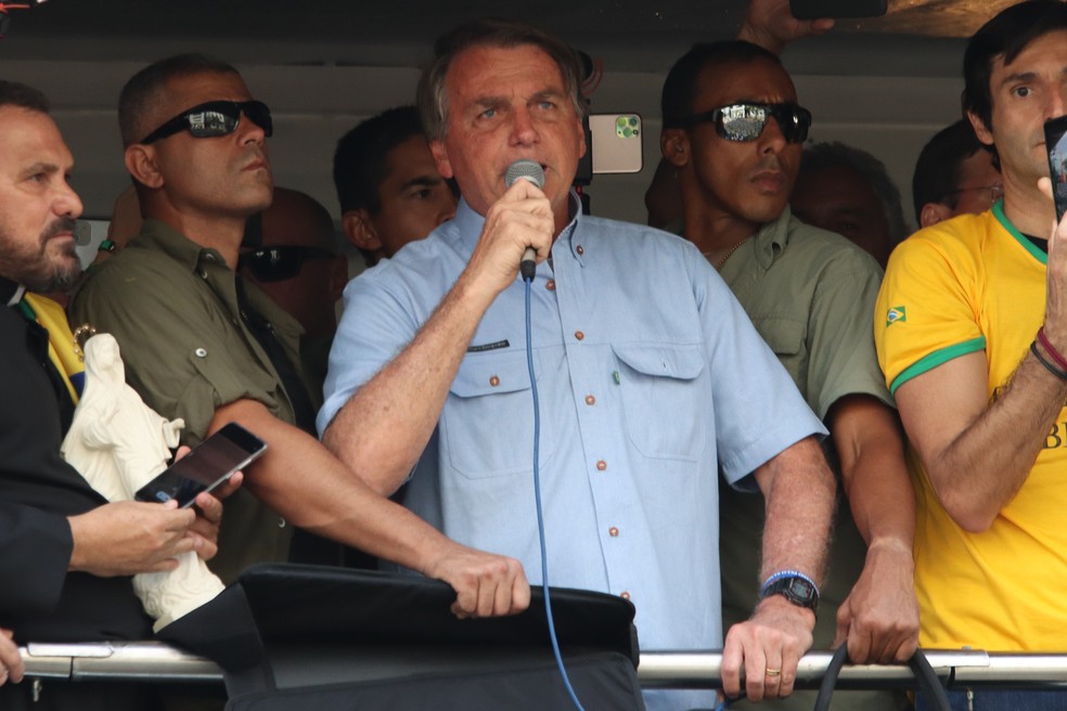 Em tom golpista, Bolsonaro atacou ministros do STF em Brasília e em SP — Foto: Deividi Correa/Estadão Conteúdo