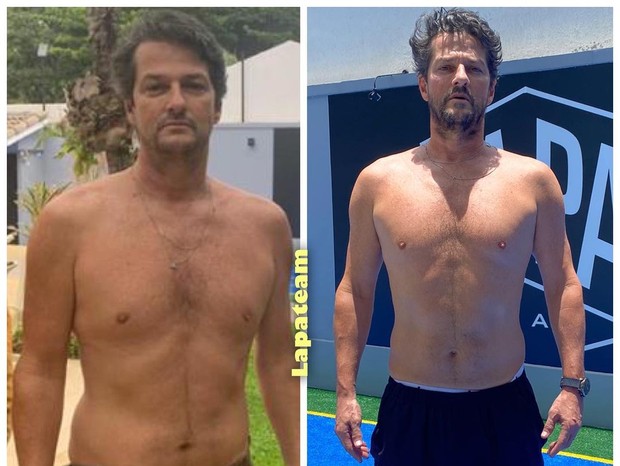 Antes e depois de Marcelo Serrado (Foto: Reprodução/Instagram)