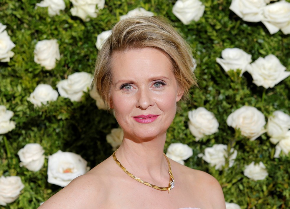 A atriz Cynthia Nixon no Tony Awards de 2017, em Nova York (Foto: REUTERS/Eduardo Munoz)