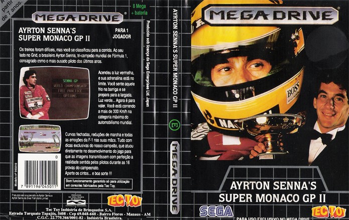Ayrton Senna Monaco GP 2 era um dos muitos jogos de corrida do Mega (Foto: Reprodução/Nostalgia Mania)