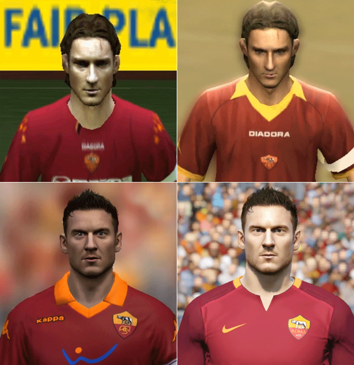 Totti mudou bastante seu visual desde 2004 (Foto: Reprodução/Thiago Barros)