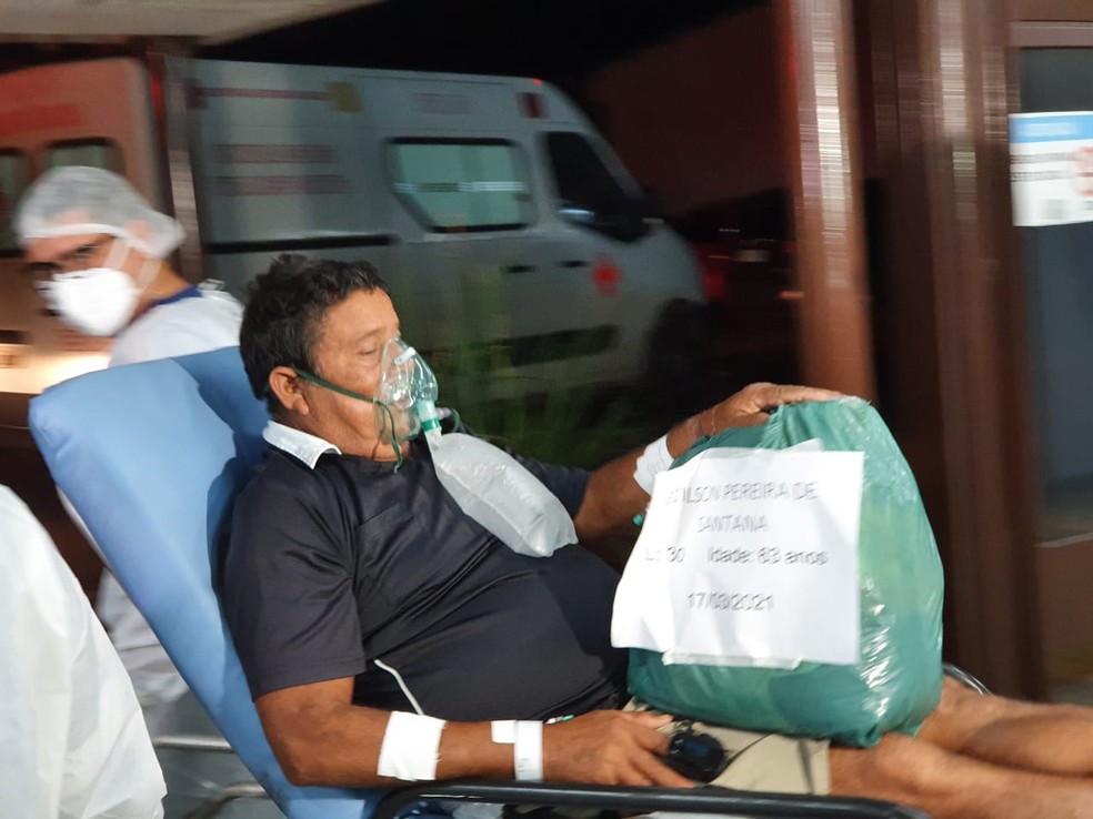 Edilson Santana é um dos pacientes que vai para Manaus para tratar a Covid-19  — Foto: Andryo Amaral/Rede Amazônica Acre