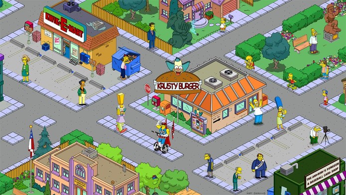 É preciso ajudar Homer Simpson a reconstruir Springfield em Tapped Out (Divulgação)