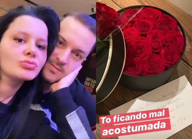 Maraisa recebe flores do namorado, Luiz Souza Lima (Foto: Reprodução/Instagram)