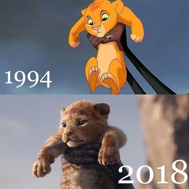 Simba animação e live action (Foto: Reprodução / Instagram)