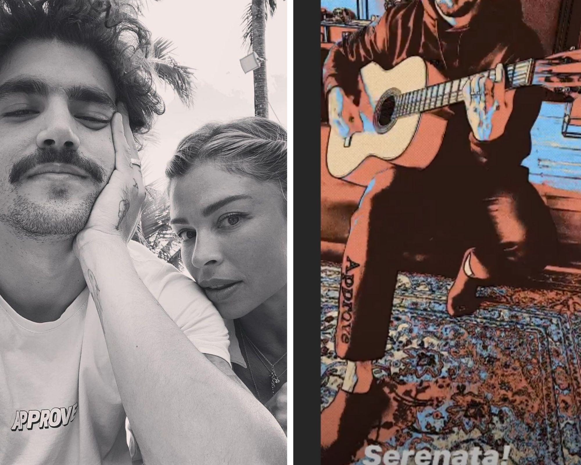 Grazi Massafera mostrou o namorado, Caio Castro, tocando violâo para ela (Foto: Reprodução/Instagram)