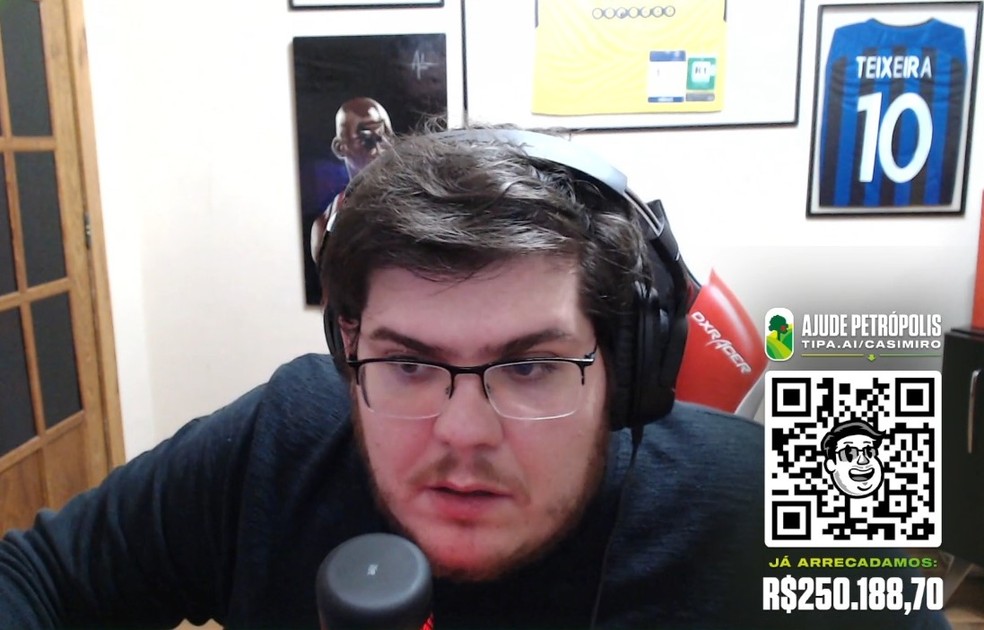 Casimiro arrecadou R$ 250 mil na Twitch — Foto: Reprodução/Twitch
