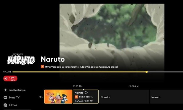 Naruto' está disponível gratuitamente no On Demand da Pluto TV