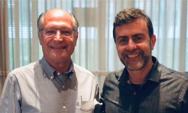 Marcelo Freixo (PSB) se encontrou neste domingo com o ex-governador de São Paulo Geraldo Alckmin (sem partido), em um café da manhã