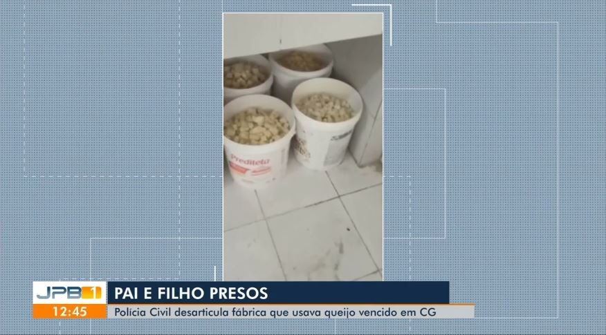 Pai e filho são presos suspeitos de crime contra a saúde em fábrica irregular de queijos, em Campina Grande