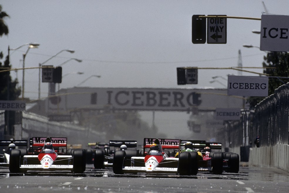 Largada do GP dos Estados Unidos de 1989, em Phoenix — Foto: Getty Images