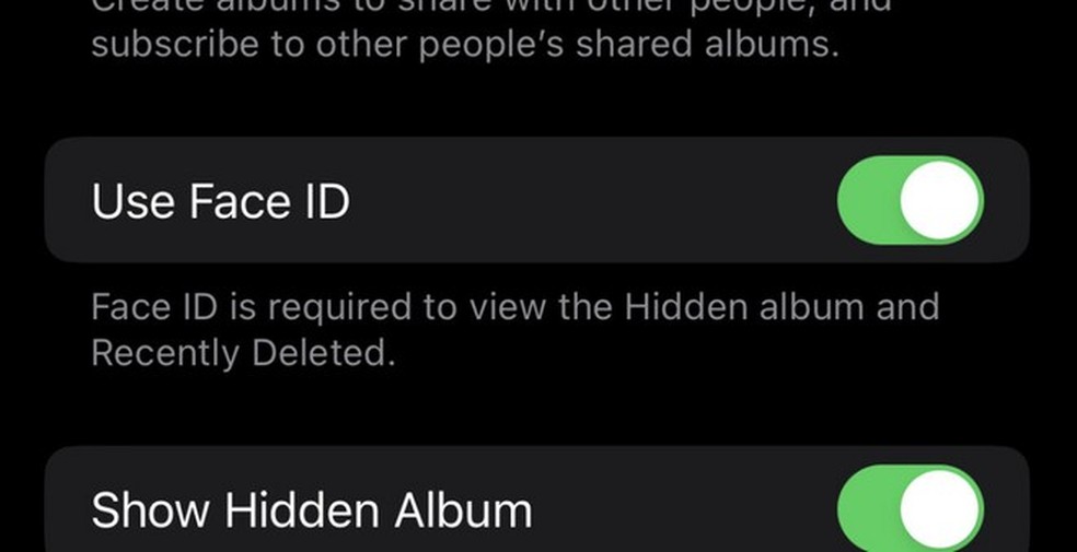 Nova funcionalidade do iOS 16 permite esconder e trancar álbuns de fotos e vídeos no iPhone — Foto: Reprodução/9to5Mac