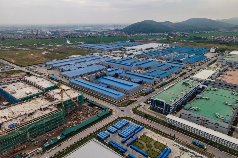 O Parque Industrial Quang Chau, que inclui fábricas da Foxconn, na província de Bac Giang, Vietnã