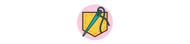 Ícone de bolso e agulha com linha (Foto: Ícone de bolso e agulha com linha (Ilustração: Flaticon))