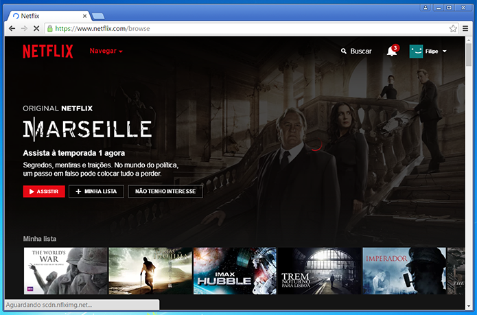 Pronto, agora você já poderá assistir à Netflix no seu navegador (Foto: Reprodução/Filipe Garrett)